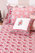 40s Cotton Pillow Cover in Floral Block Print